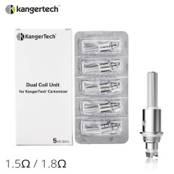 Résistances Dual Coil (5pcs) - Kangertech - 1.5ohm