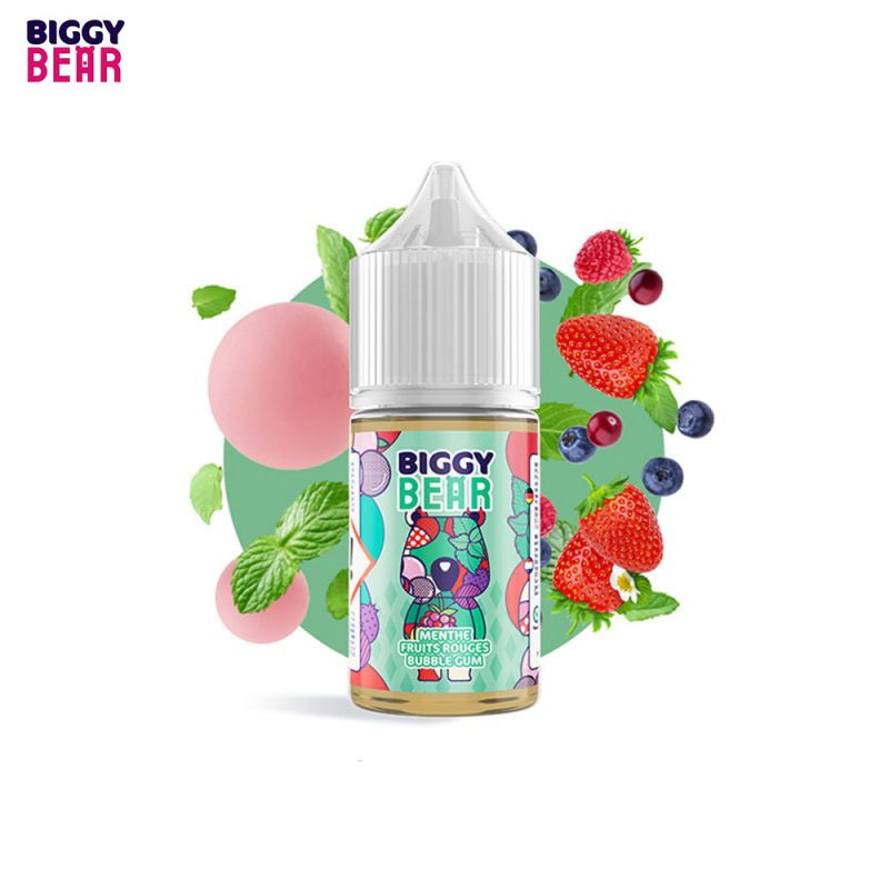 Concentré Menthe Fruits Rouges Bubble Gum 30ml - Biggy Bear - 0mg