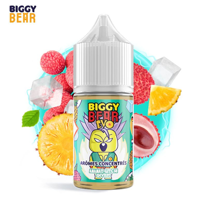 Concentré Ananas Litchi Givrés 30ml - Biggy Bear Evo - 0mg