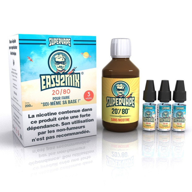 Base 200ml EASY2MIX 20/80 - SuperVape by Le French Liquide - 3mg
