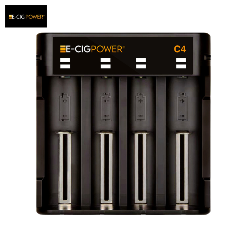 C4 Chargeur de batterie Li-ion avec LED et Micro USB - E-Cig Power - Black