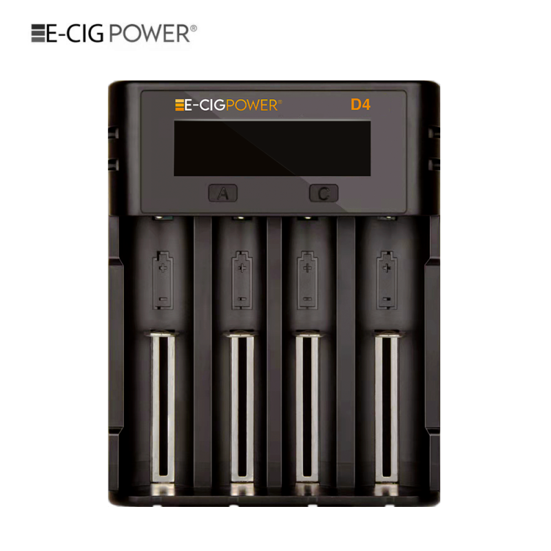 D4 Chargeur d'accus intelligent Micro USB avec écran LCD - E-Cig Power - Black