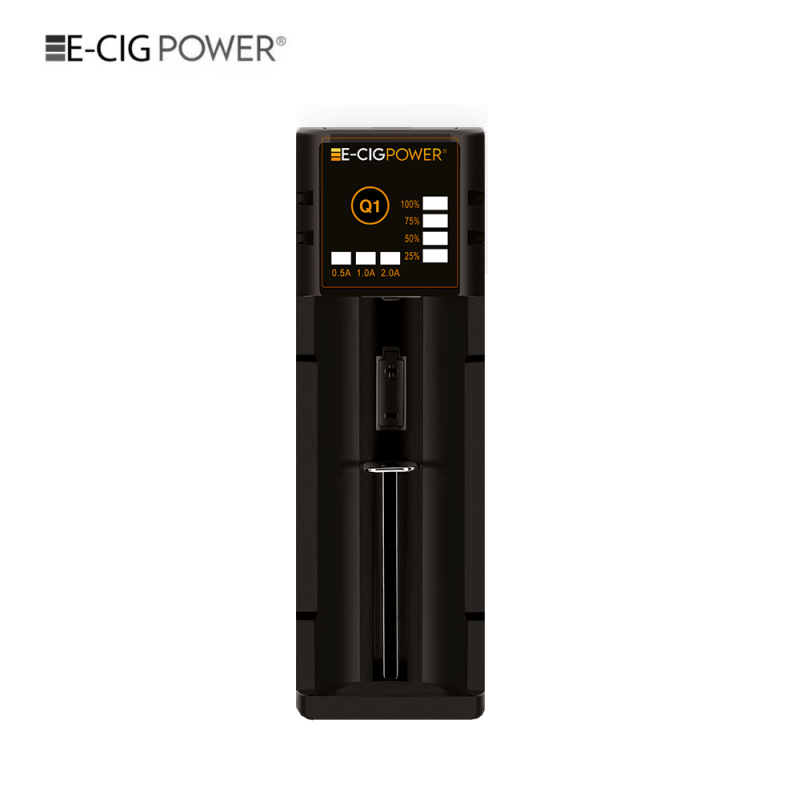 Q1 Chargeur d'accu Li-on LED Micro USB - E-Cig Power - Black
