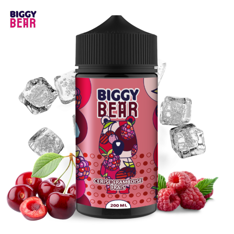 E liquide Cerise Framboise Frais 200ml - Biggy Bear - 0mg