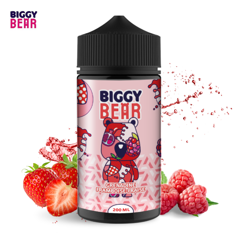 E liquide Grenadine Framboise Fraise 200ml - Biggy Bear - 0mg