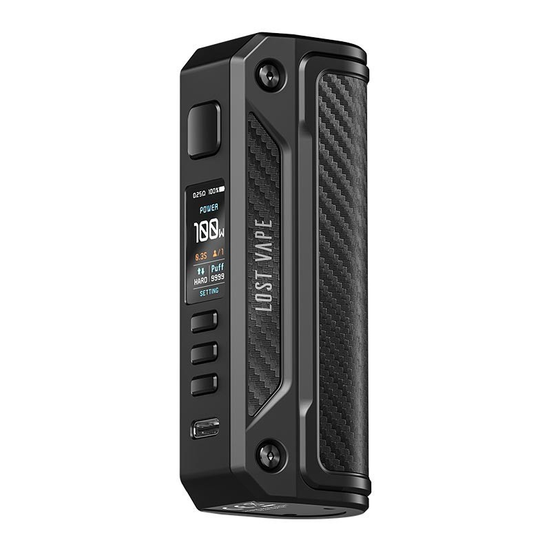Box Thelema Solo 100W - Lost Vape - Black Carbon Fiber