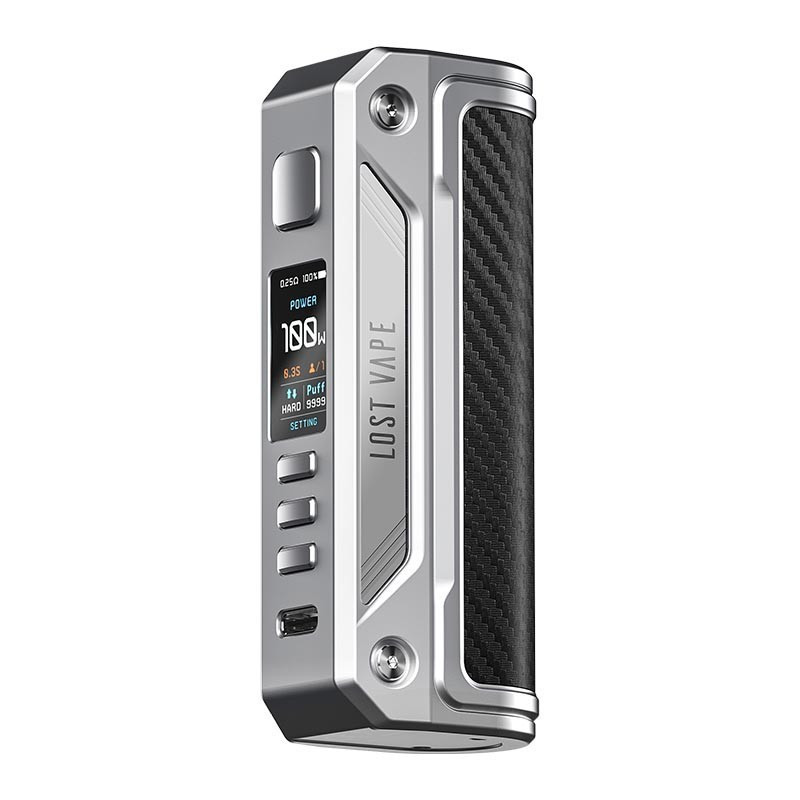 Box Thelema Solo 100W - Lost Vape - Stainless Steel Carbon Fiber