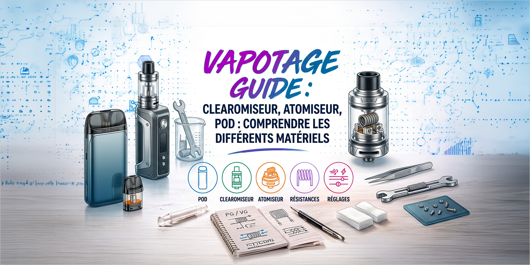 Clearomiseur, atomiseur, pod : comprendre les différents matériels