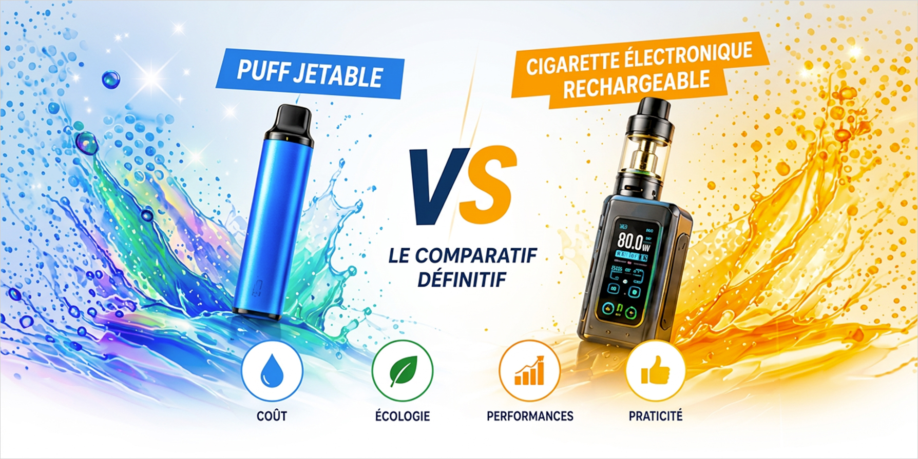 Puff jetable vs cigarette électronique rechargeable : le comparatif définitif
